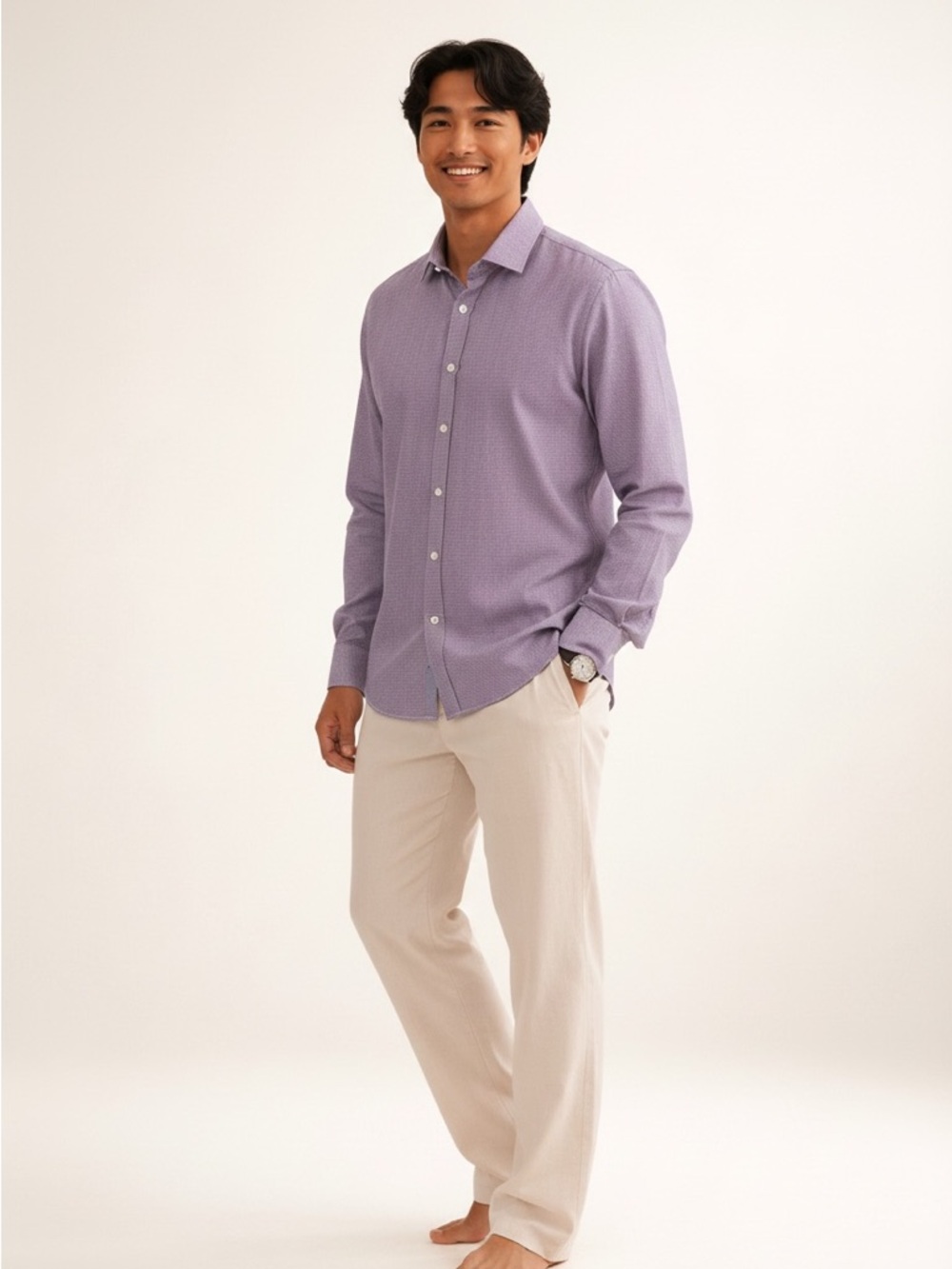 Ted Baker Purple Dress Shirt Cotton 17 34/35